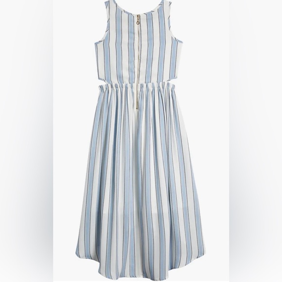 Striped Sleeveless High-Low Cutout Dress - Picture 2 of 3